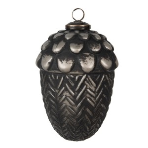 Bombka szklana czarna 11x16 cm