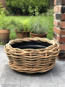 Donica rattanowa do ogrodu okrągła (D56 cm)